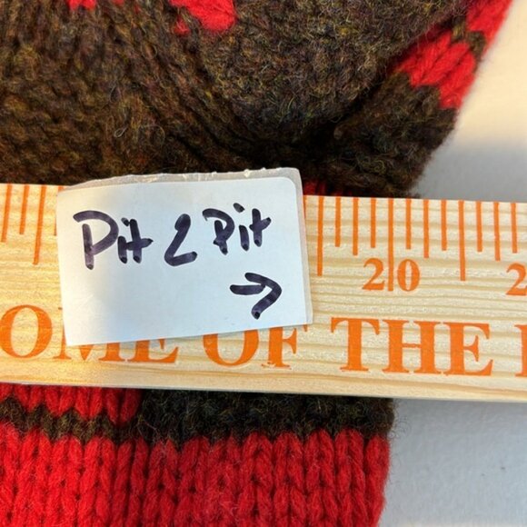 Sundance women’s heritage red southwestern 100% lambs wool tie cardigan size M - Picture 14 of 14